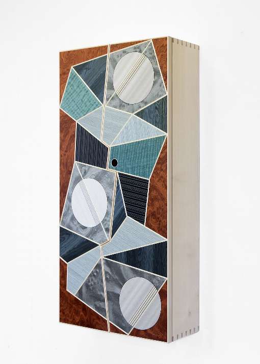 Image 1: Finely veneered wall cabinet